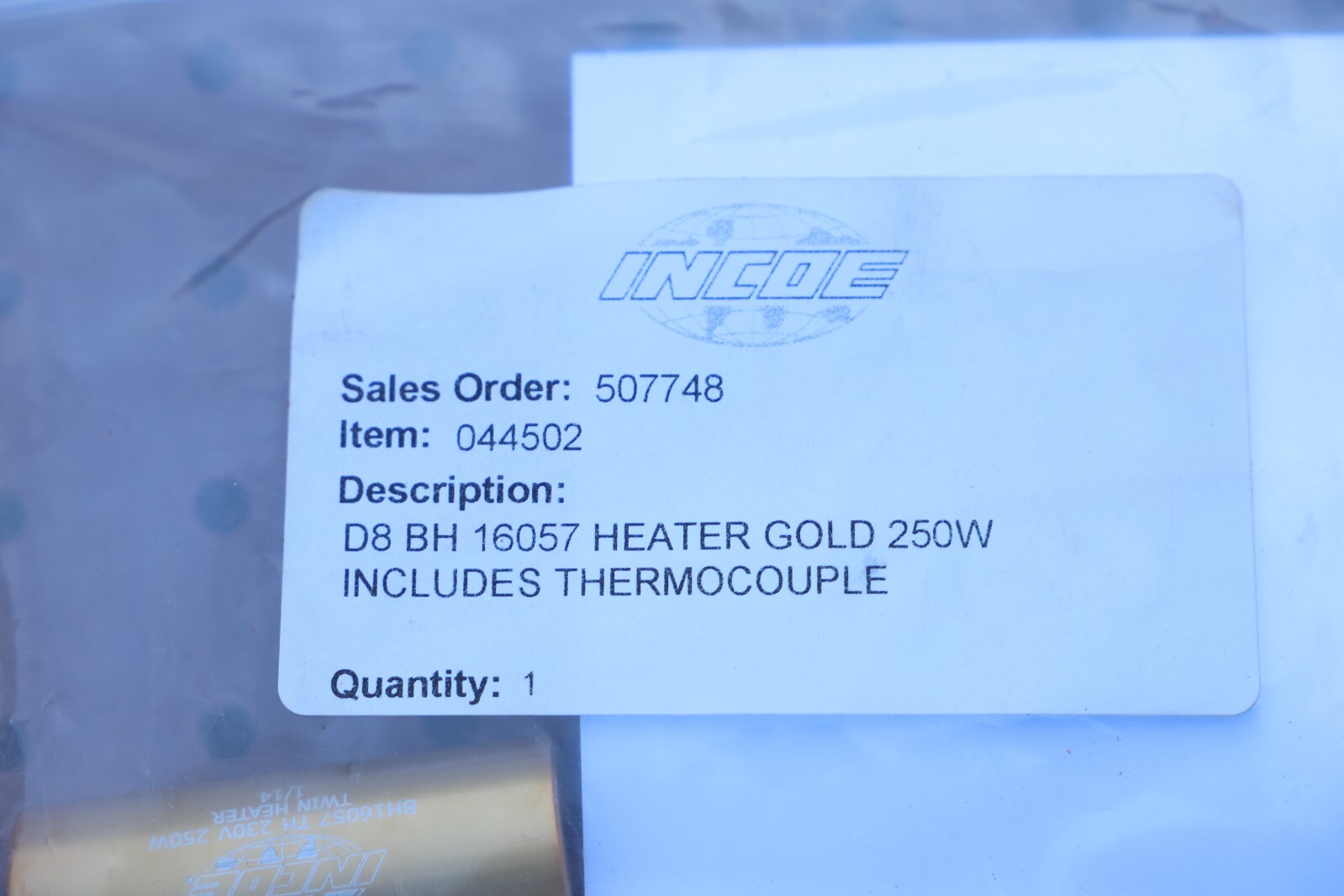 INCOE D8 BH16057 TWIN HEATER GOLD 230V 250W