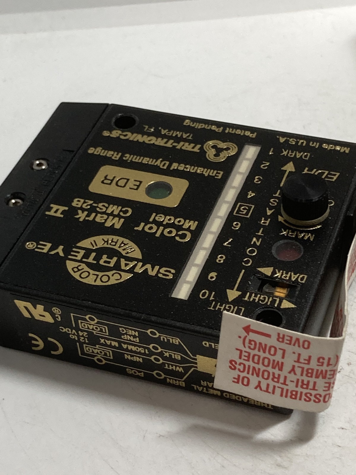 TRI-TRONICS CMS-2BF1 COLORMARK II CONTRAST SENSOR GREEN LED NPN PNP 4 PIN NIB