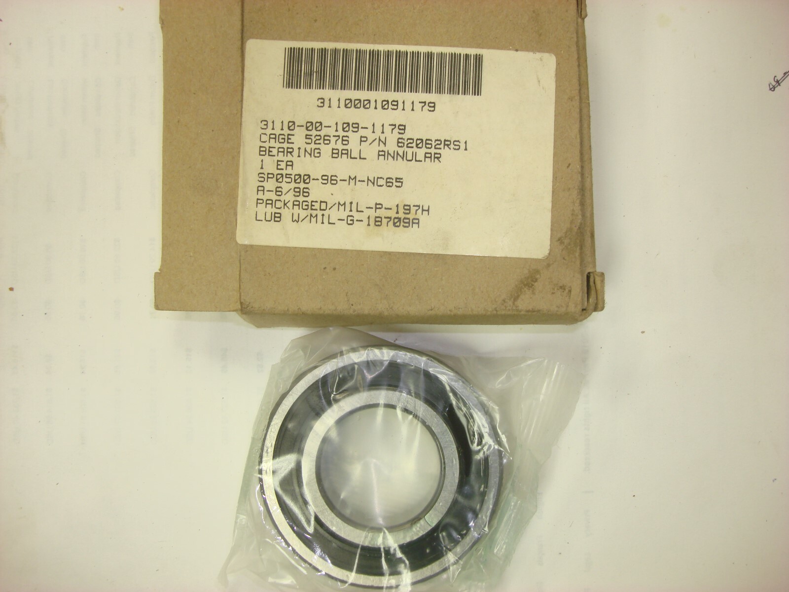SKF 6206 2RS1 / LH75SVU150 sealed roller bearing ABEC # 1 m60 M113 M939 mk45