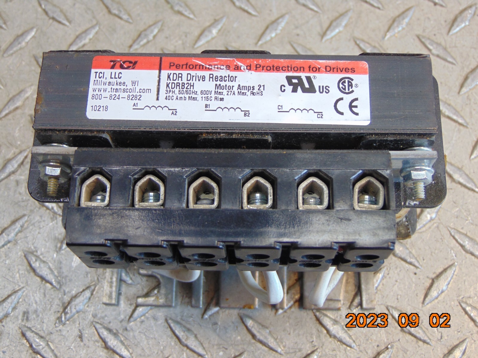 TCI TRANS-COIL KDRB2H KDR DRIVE REACTOR 3-PHASE 27A MAX