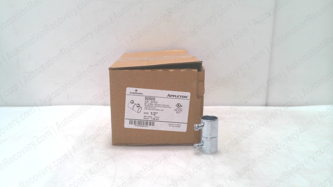 EMERSON 5050S 1/2″ SET SCREW COUPLING BOX OF 25, NEW #350145