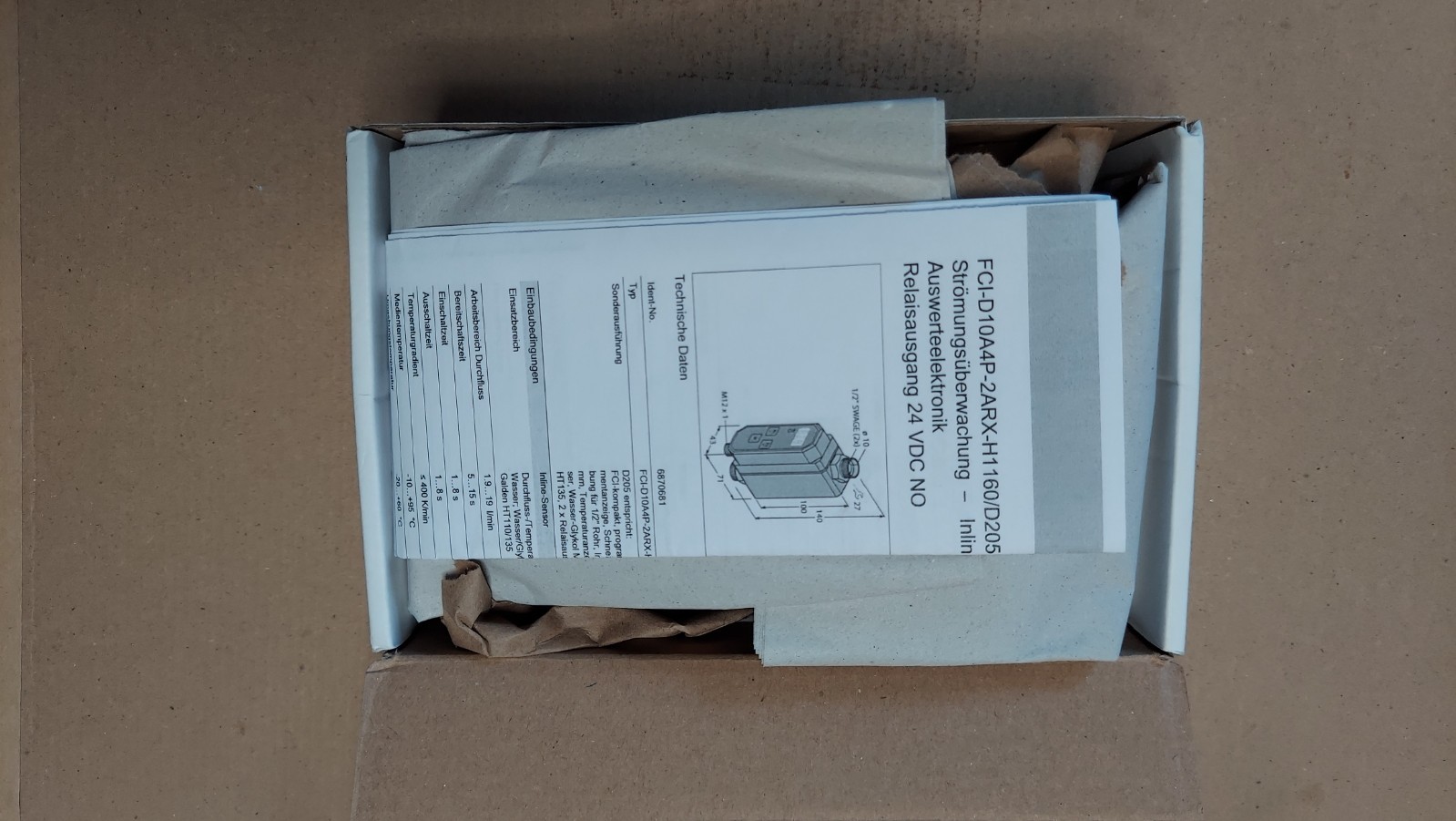 New Turck FCI-D10A4P-2ARX-H1160/D205 6870681 Inline Flow Monitor Sensor
