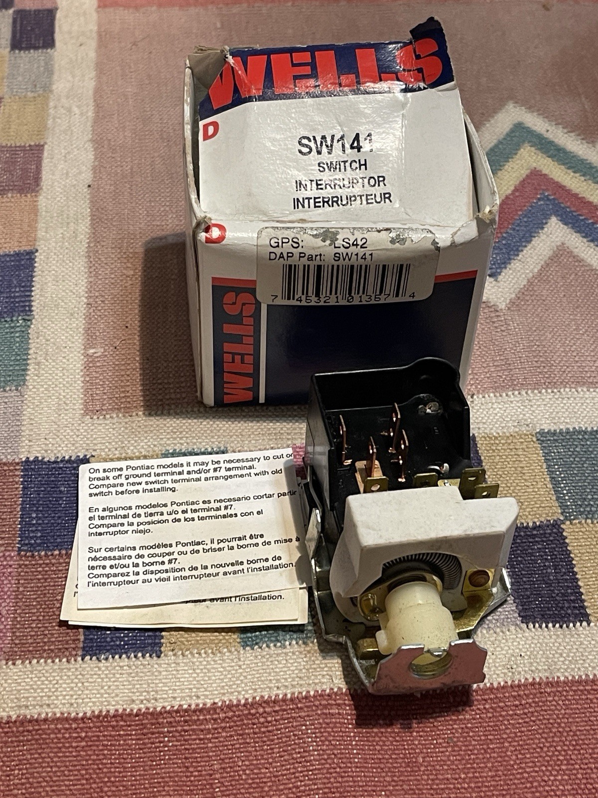 NOS Wells SW141 Headlight Switch Chevrolet Pontiac Oldsmobile Buick GMC