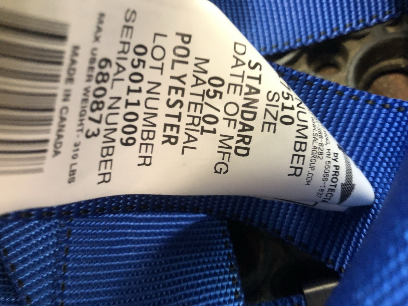 Protecta AB17510-standard Full Body Safety Harness Set Blue 2 ft Lanyard