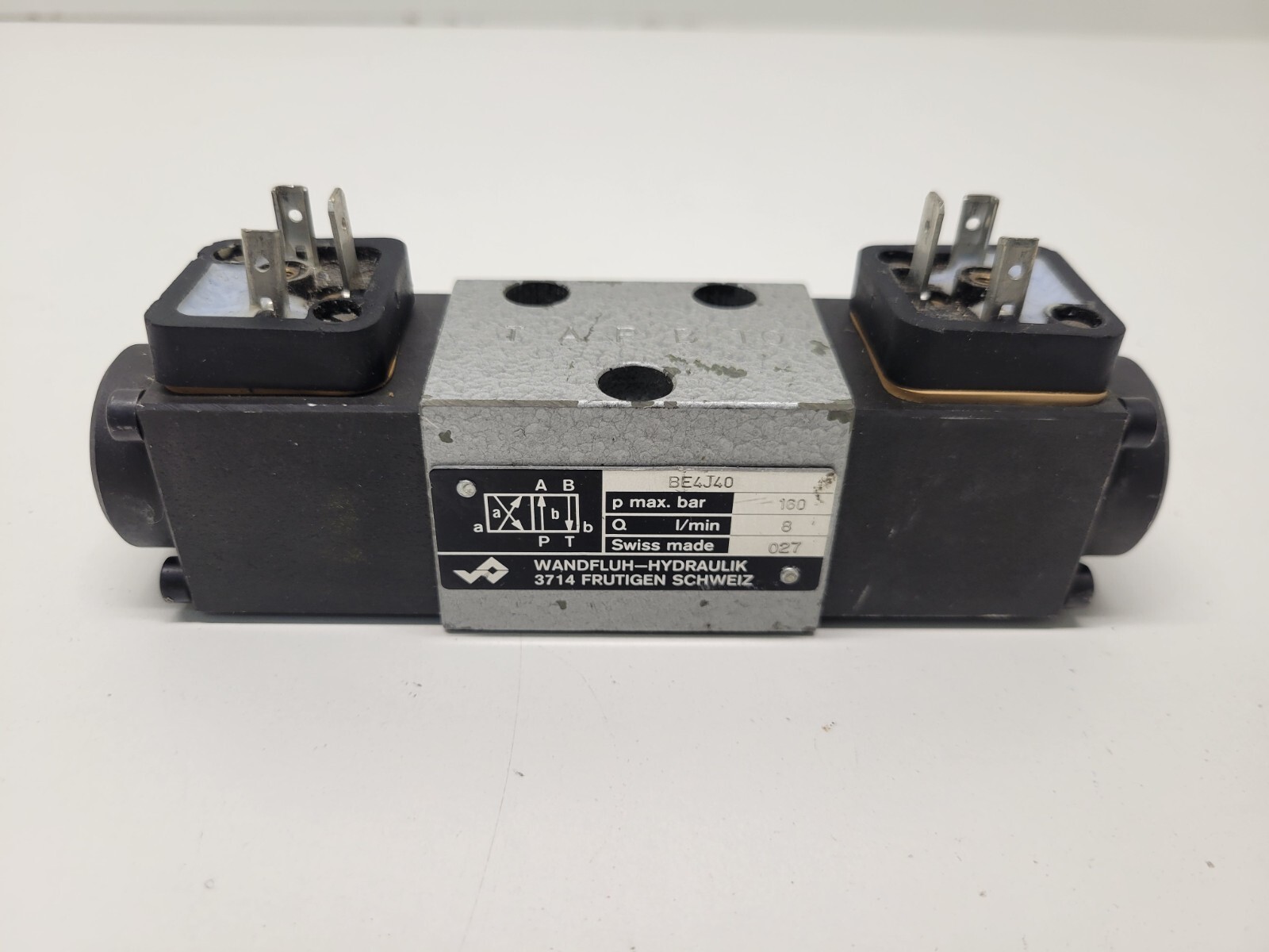 GOOD USED! WANDFLUH HYDRAULIK PNEUMATIC SOLENOID SPOOL VALVE BE4J40
