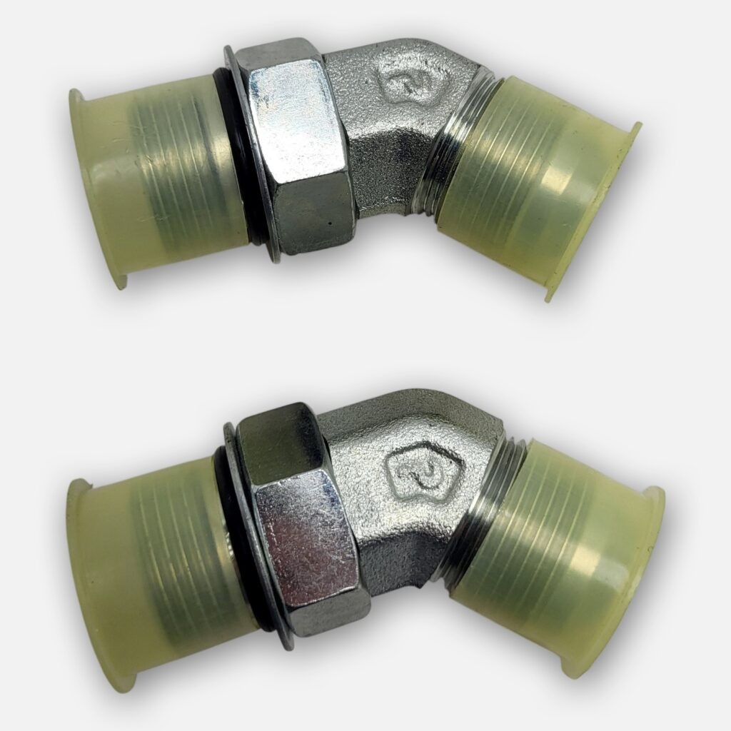NEW LOT OF 2 PARKER SMA-12 1-1/16″ 46 DEGREE FITTING 1-1/16″ TO 1-1/16″