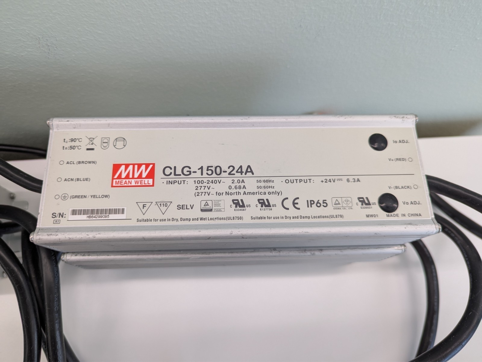 Mean Well CLG-150-24A 150W 24V IP65 LED Adjustable Dimmable Power Supply