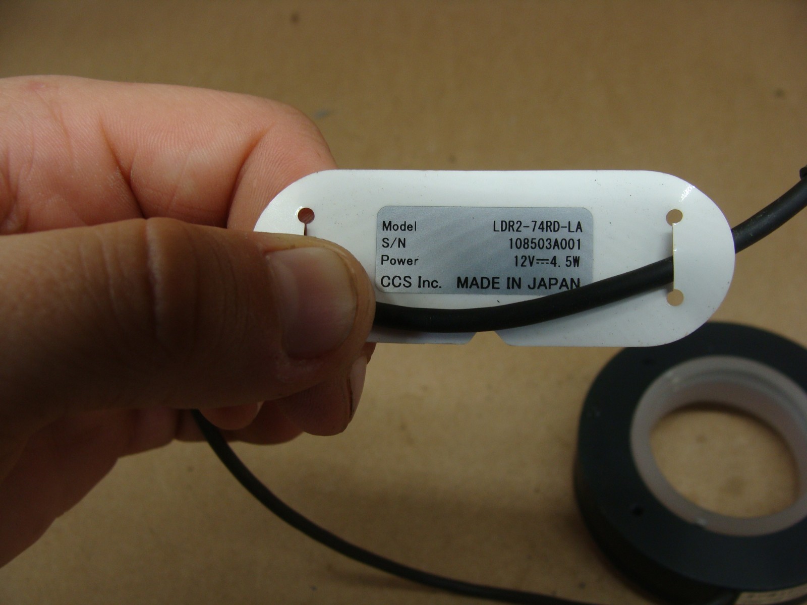 CCS INC LED MACHINE VISION LIGHT RING RED LDR2-74RD-LA 12V