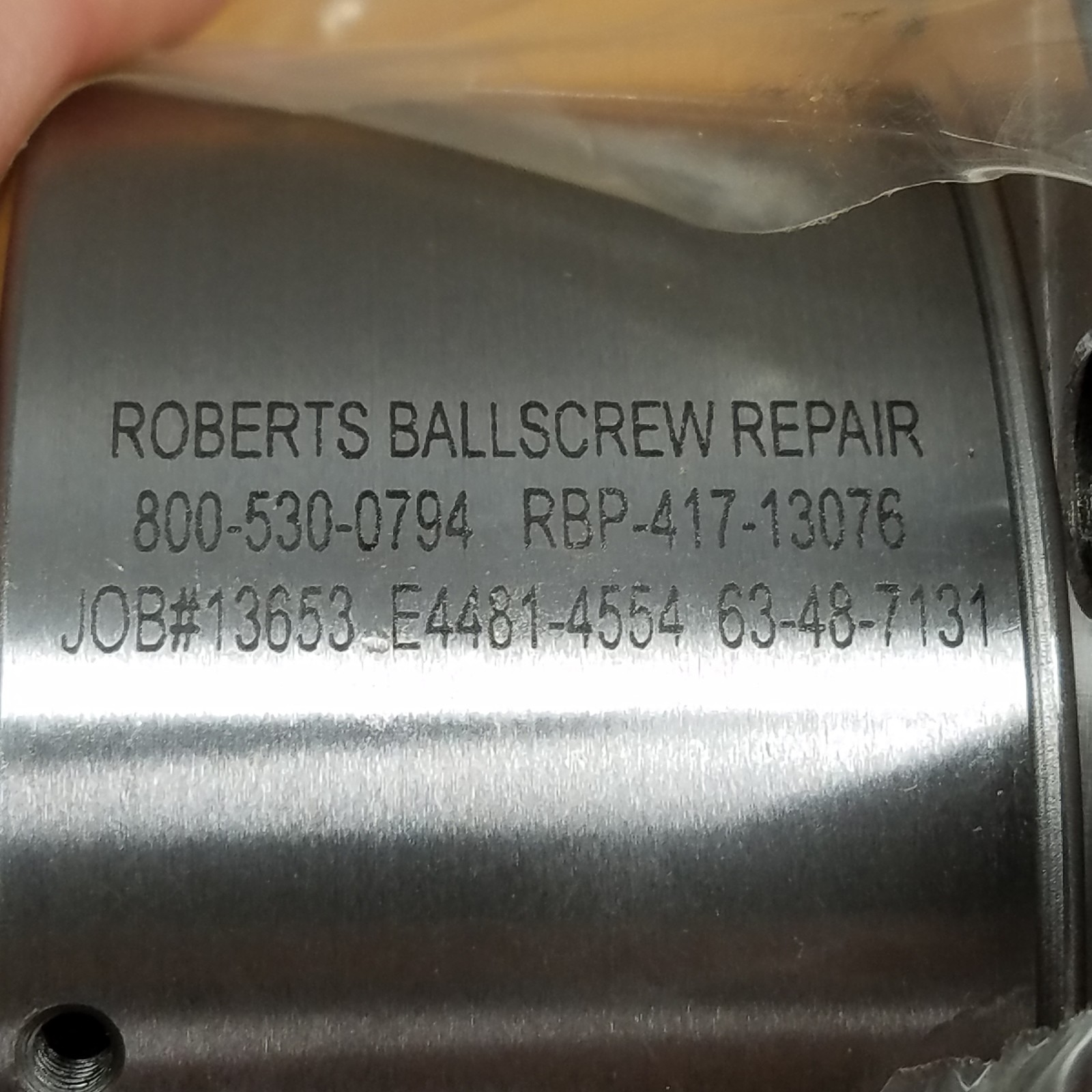 Roberts RBP-417-13076 Ball Screw & Nut, E4481-4554, 63-48-7131 – NEW