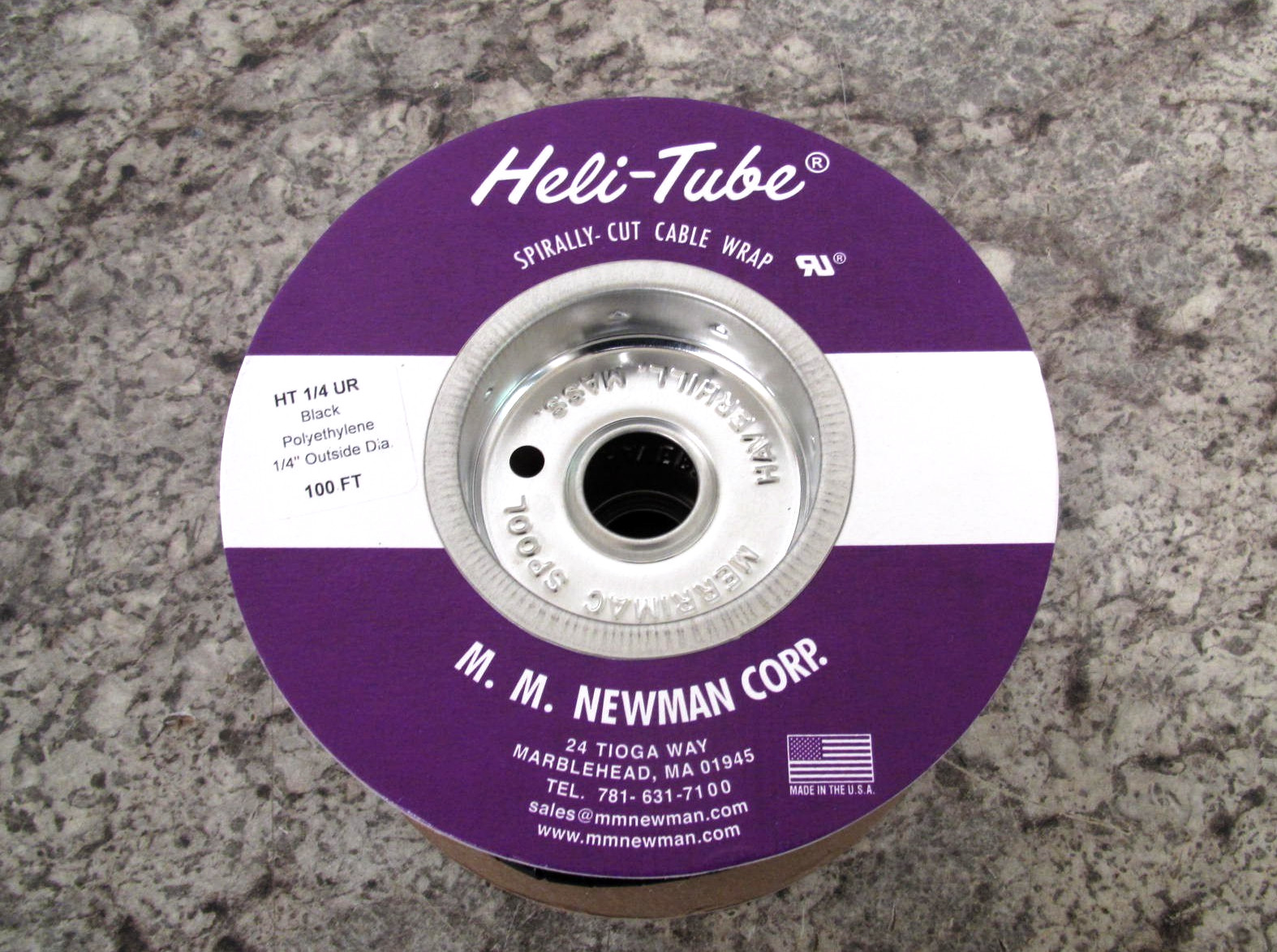 New 100′ Heli-Tube HT 1/4 UR Black Polyethylene Spirally-Cut / Spiral Cable Wrap