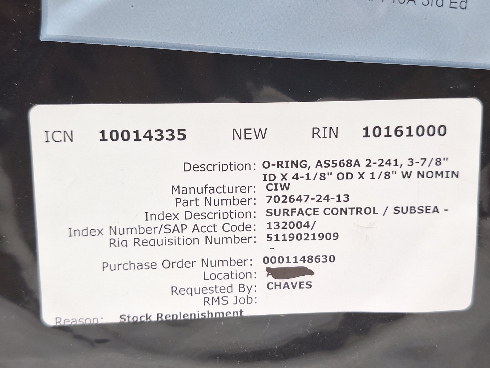 CAMERON 702647-24-13 O-RING SIZE AS568A 2-241 3.859 LOT OF 4 PCS NEW FAST SHIP