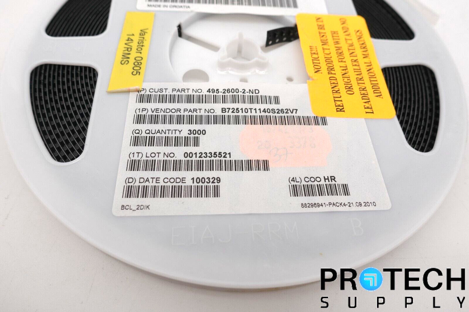(Qty 3000) EPCOS B72510T1140S262 Roll of Circuit Surface Mount NEW with WARRANTY