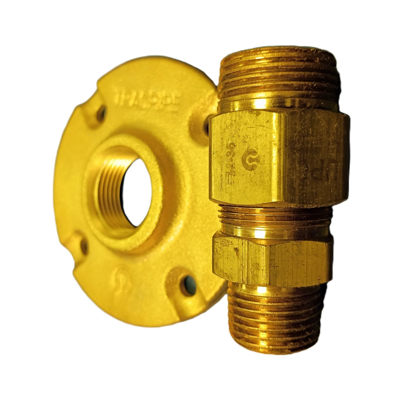 OmegaFlex FGP-BFF-500 TracPipe 1/2″ Flange Fitting Brass CSST/NPT AutoFlare