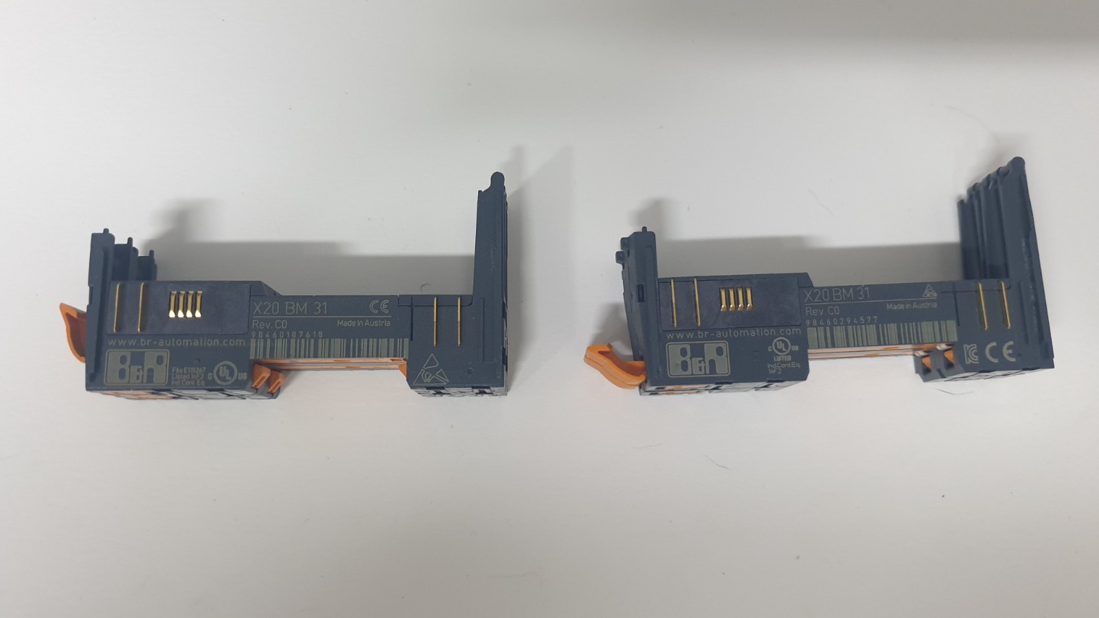 Lot of 2 B&R X20BM31 Bus Modules – Rev. C0 – USED