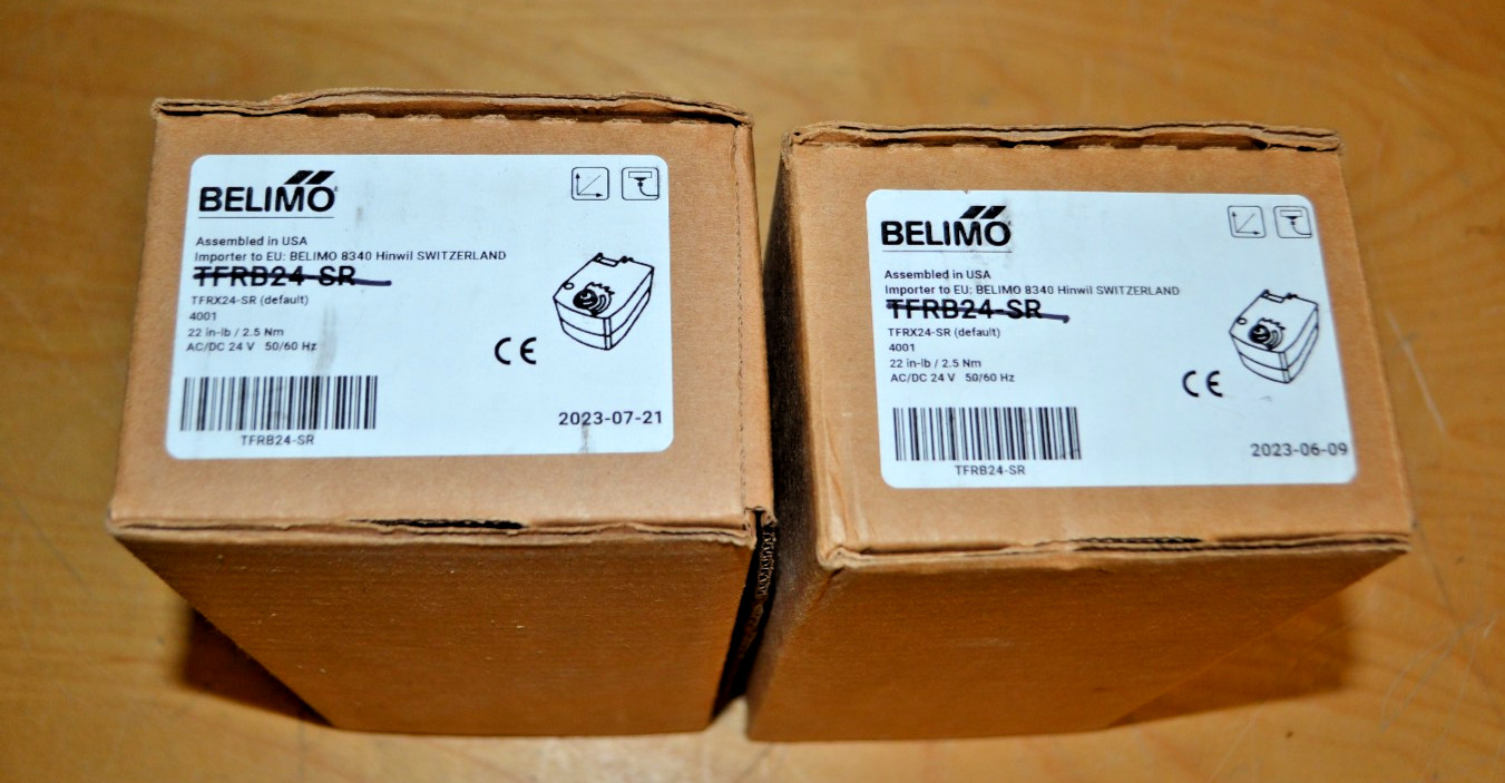 2 ~ Belimo ~ TFRB24-SR ~ Valve Actuator, Spring return, AC/DC 24V ~ Used