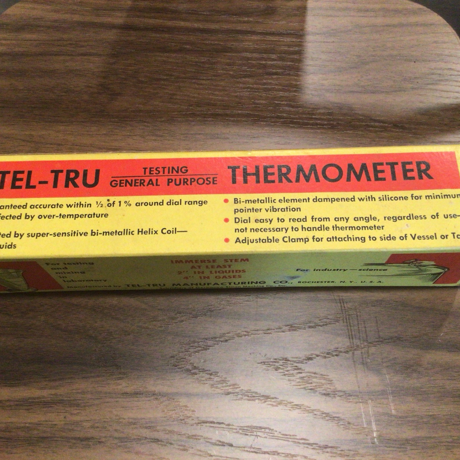 Tel-Tru Thermometer 50-400 Stem, 8”