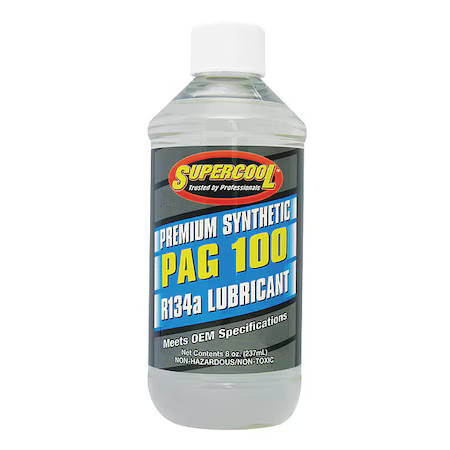 Supercool P100-8 A/C Compressor Pag Lubricant, 8 Oz, Bottle, Yellow