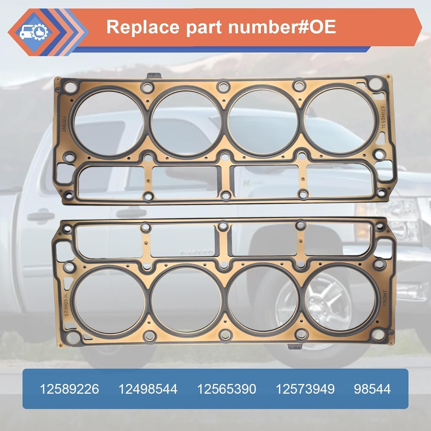 2 Pcs Cylinder Multi Layer Head Gasket for LS1 LS6 V8 4.8L 5.3L 5.7 Liter Eng
