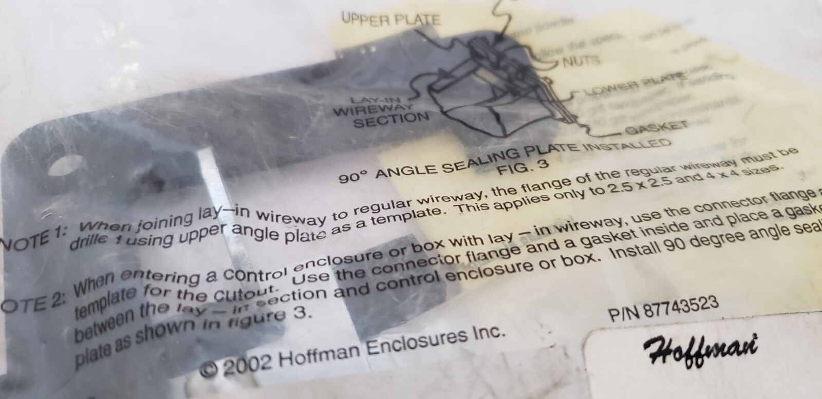 HOFFMAN F22LSGQR FLAT QUICK RELEASE SEALING PLATE, 2-1/2 x 2-1/2″ (LOT OF 2) NIB