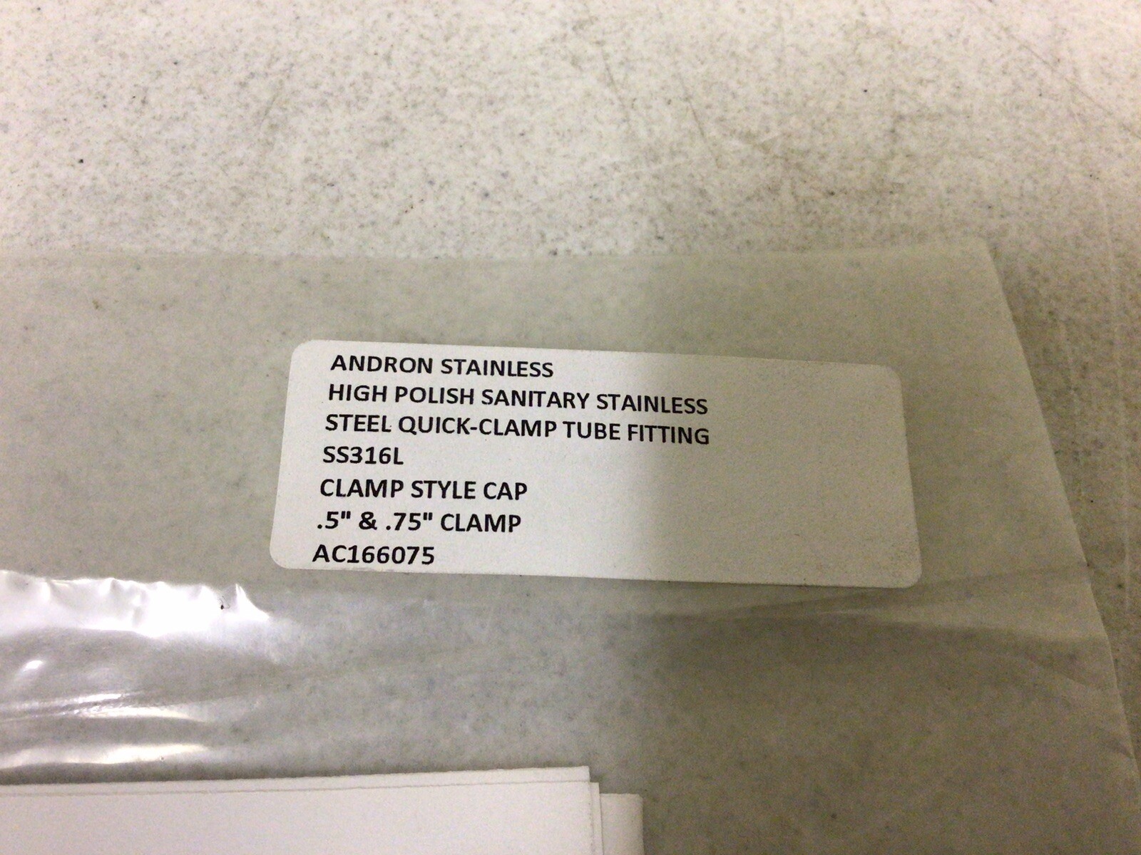 NEW, ANDRON STAINLESS SS316L QUICK CLAMP STYLE CAP TUBE FITTING .5″ & .75″ CLAMP
