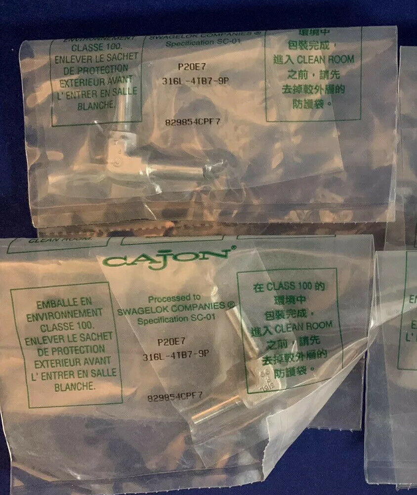 SWAGELOK 316L-4TB7-9P Tube Butt Weld Union Elbow, 1/4″, SC-01 Cleaned, Lot of 2