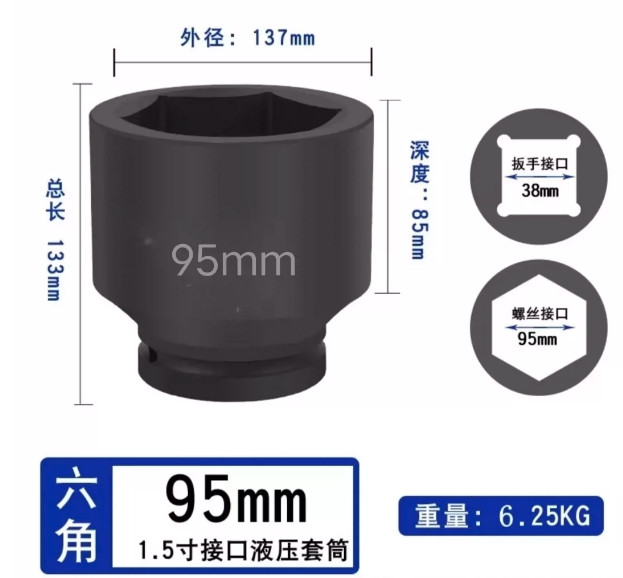 1.5-inch 95mm socket FedEx DHL or UPS express fast shipping