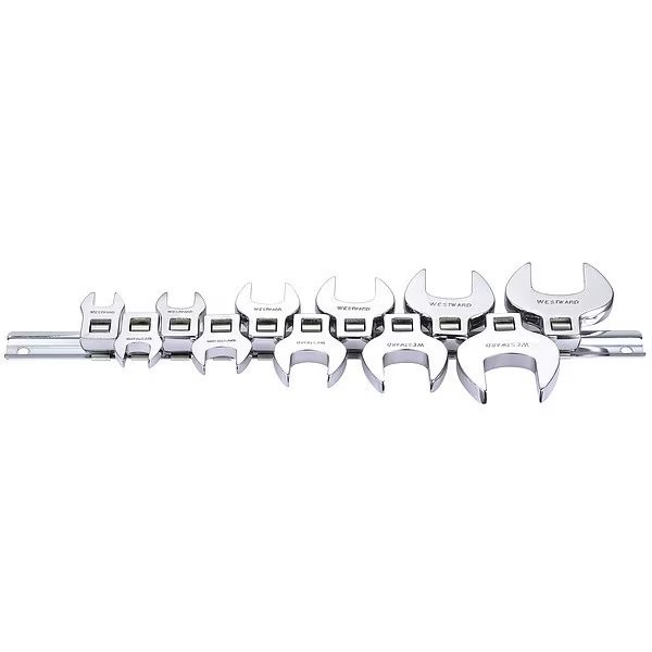 Westward 54PR33 3/8″ Drive, SAE, Crowfoot Socket Wrench Set, Open End,