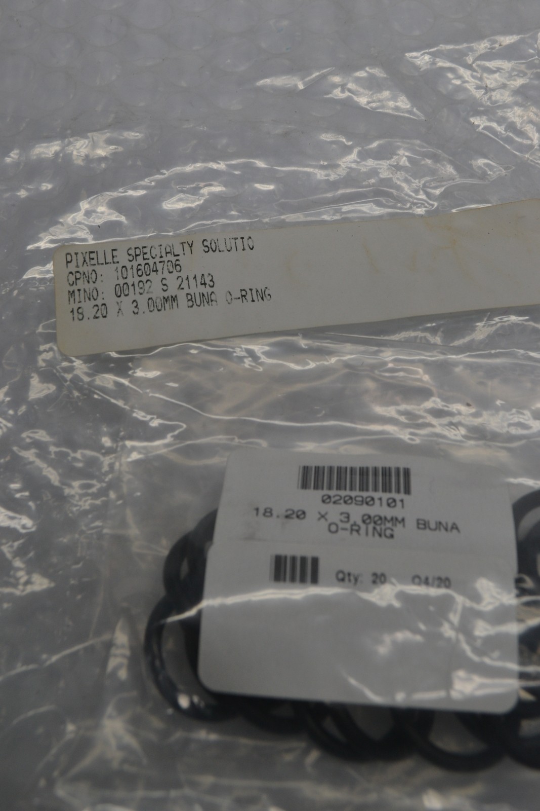 PIXELLE SPECIALTY SOLUTIONS 02090101 O-RING PKG OF 20 NSMP