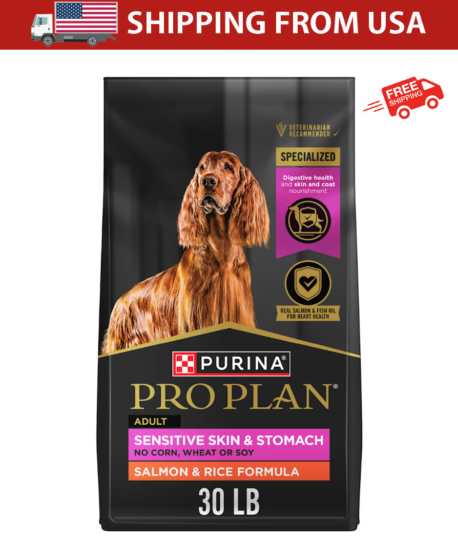 Purina Pro Plan Sensitive Skin & Stomach Salmon & Rice Formula Dry Dog Food,30LB