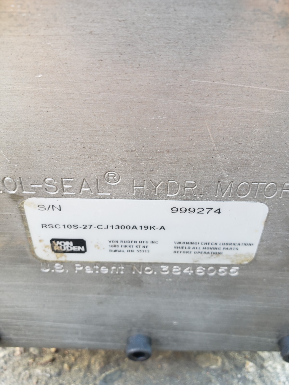 VON RUDEN RSC10S-27-CJ1300A19K-A HYDRAULIC MOTOR