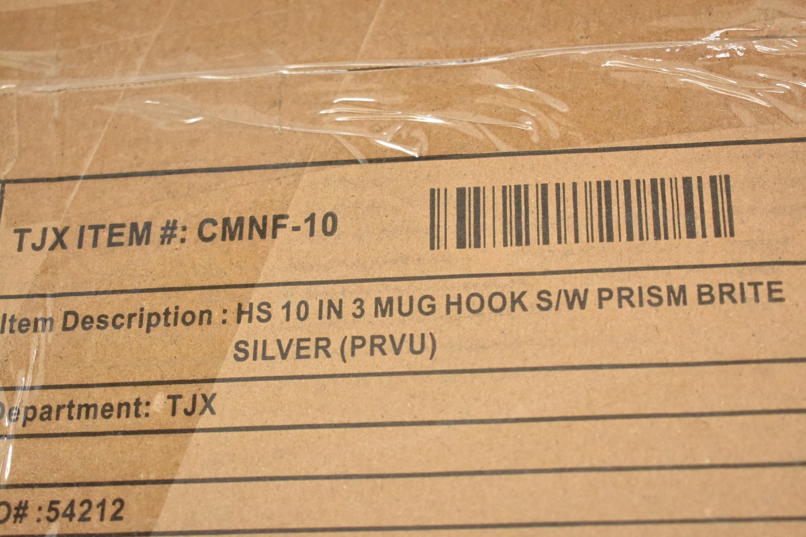 TJX CMNF-10 HS 10in 3 Mug Hook Slatwall Prism Brite Silver Lot Of 10 Hooks