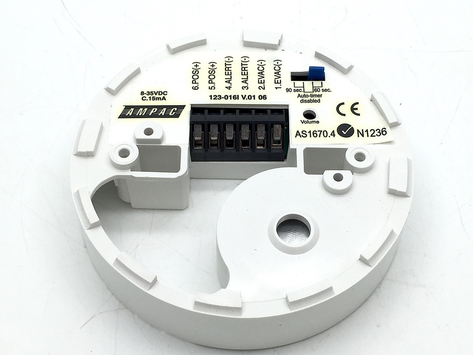 AMPAC 205-0077 Vector Sounder Fire Detection 123-06I V.01/V.02 White