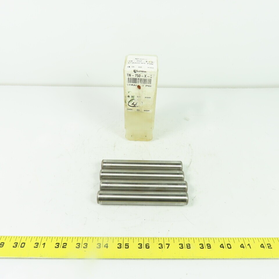 Lamina TN-750-X-5 Steel Straight Pin Press Fit 5″ OAL 3/4″ OD Lot Of 4