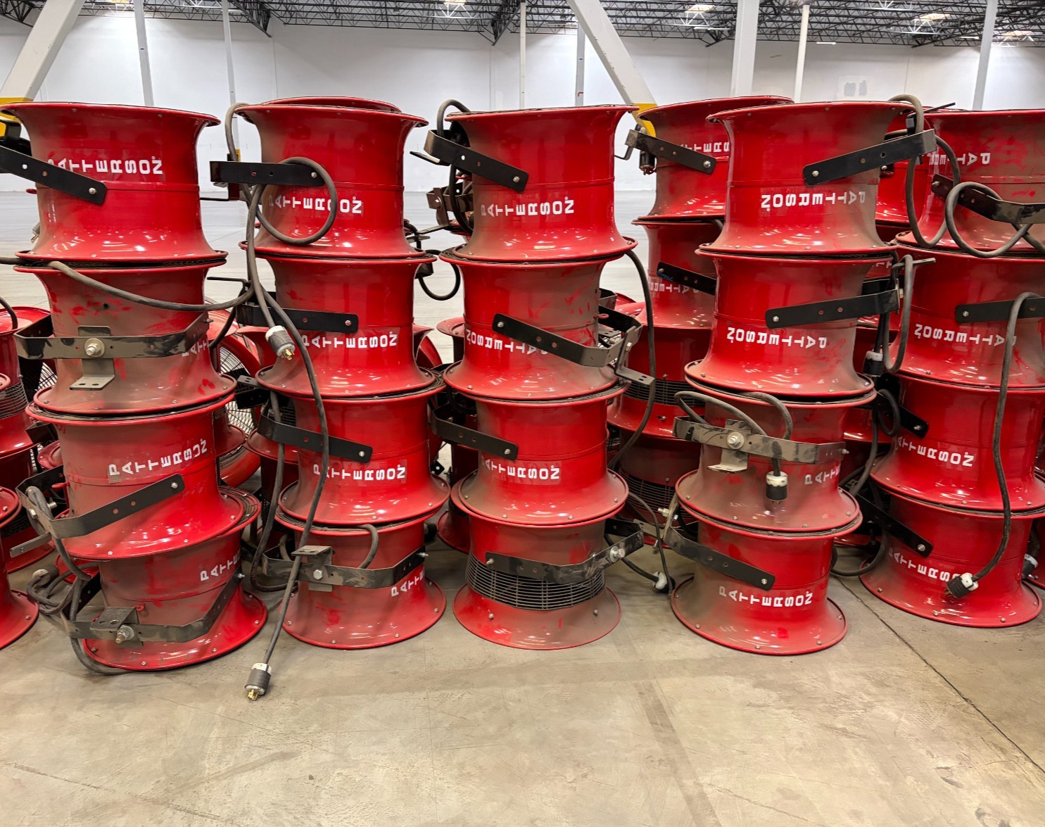 (16x) Patterson 14″ High Velocity Fans Industrial Shop Bright Red Color