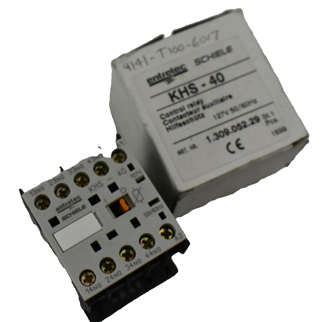 Entrelec Schiele KHS-40 Control Relay 50/60 Hz ~ 127 V