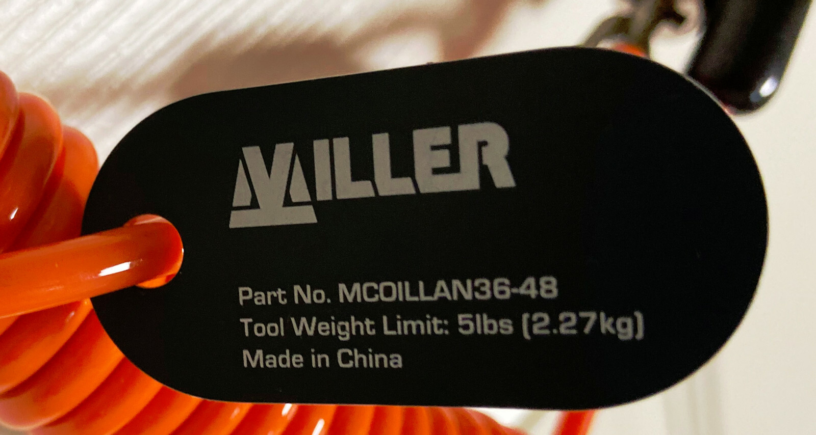 1 New HONEYWELL MILLER MCOILLAN36-48 Tool Coil Lanyard, 5lb Max. Working Load