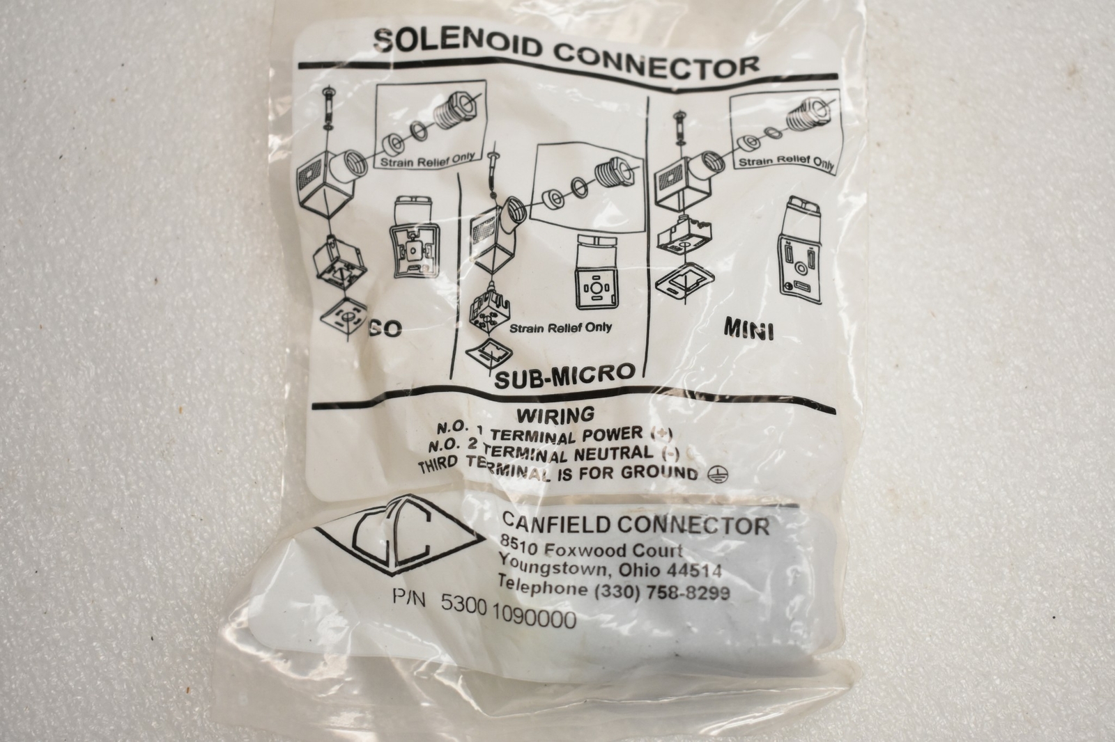 CANFIELD 5300-1091000 SOLENOID CONNECTOR * NEW IN FACTORY BAG