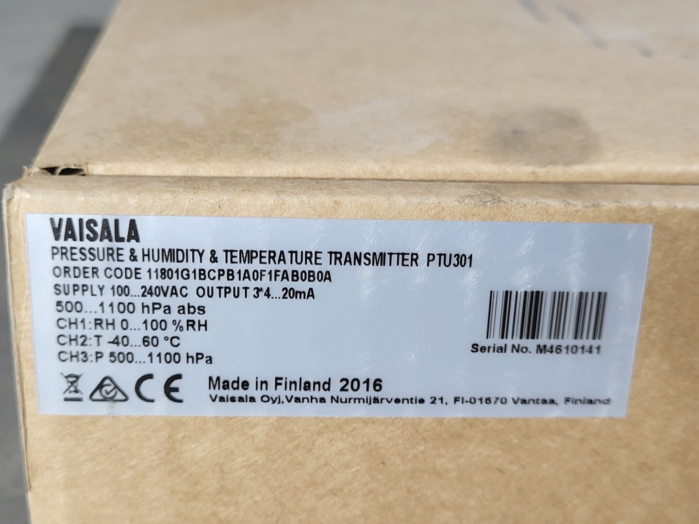 SURPLUS NEW 2016 VAISALA PTU301 Pressure, Humidity and Temperature Transmitter