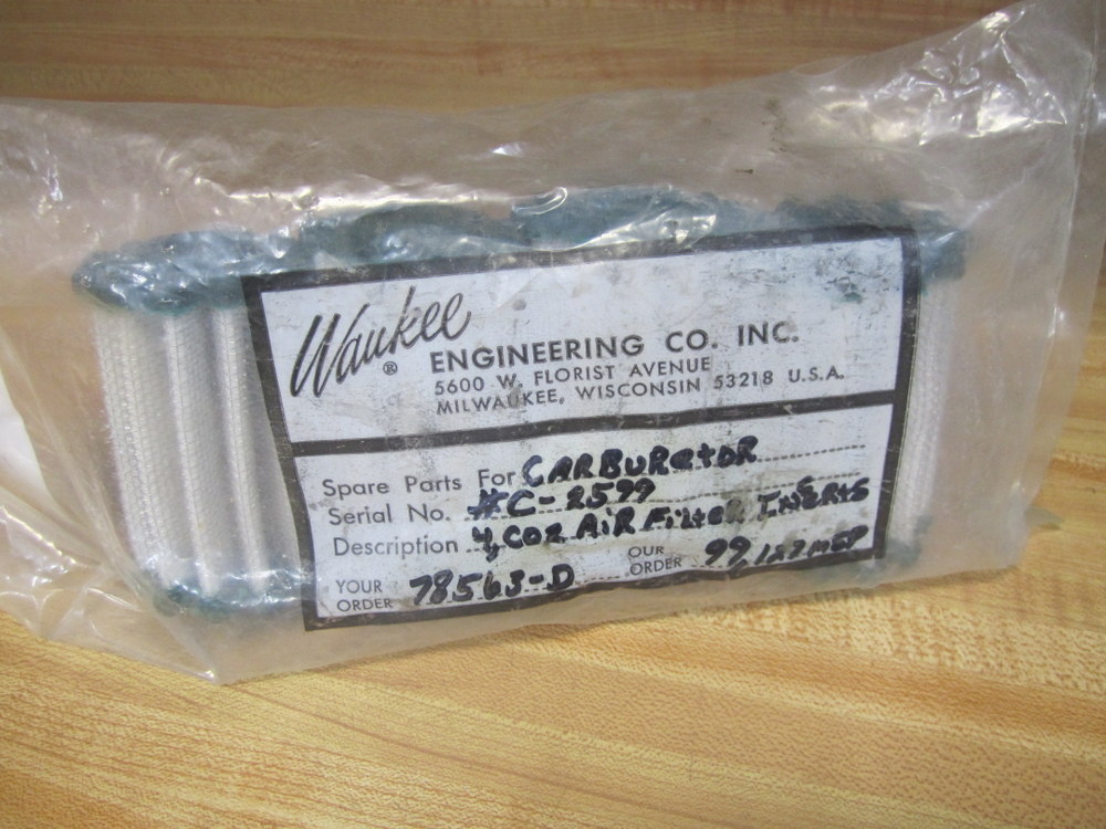 Waukee C-2599 Air Filter Inserts 78563-D (Pack of 4)