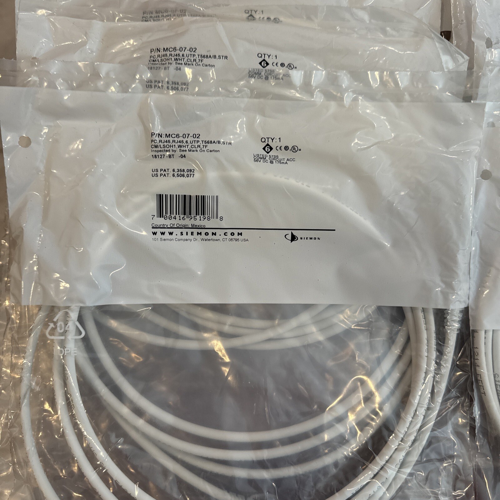 Quantity-10 SIEMON MC6-07-02 NSMP New. LS1 M3