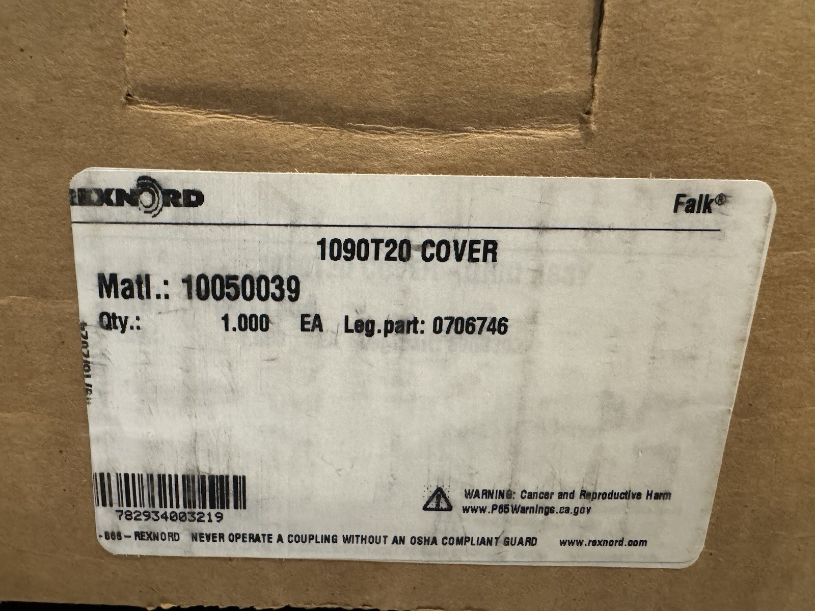 Rexnord 10050039 Cover Falk 0706746 1090T20 NEW IN BOX! FREE SHIPPING!