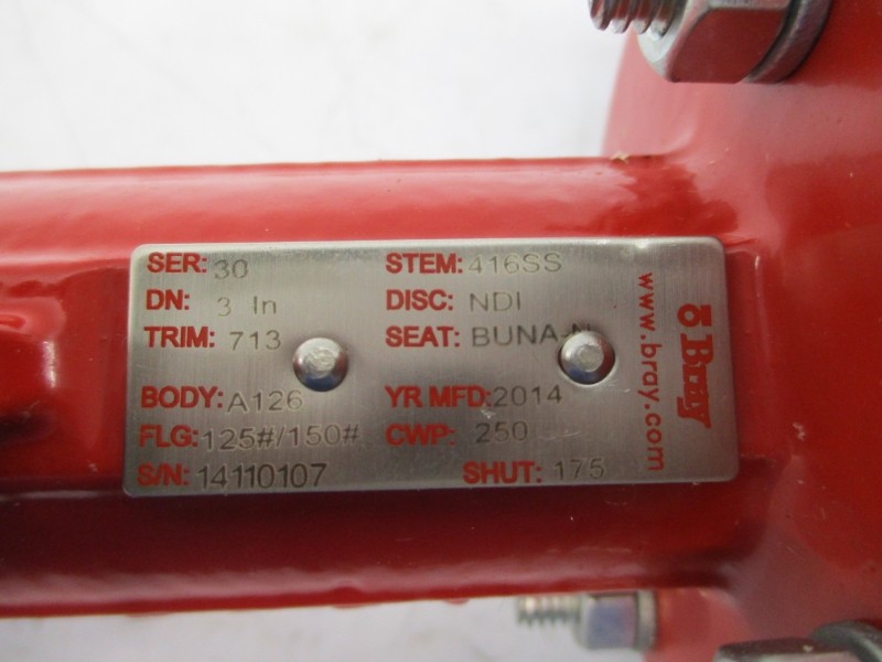BRAY CONTROLS 416SS 125#/150# 92-0830-11300-532 6A-6DR5020-0NN00-5KA0 SERIES 30