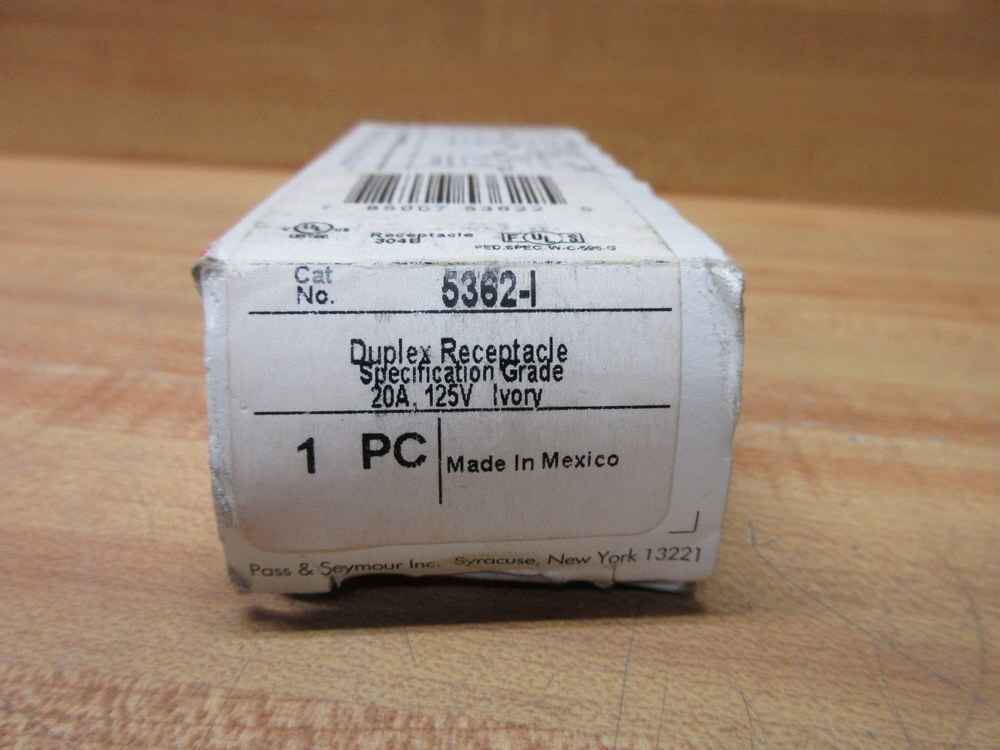 Pass & Seymour 5362-I Legrand Duplex Receptacle 5362-1