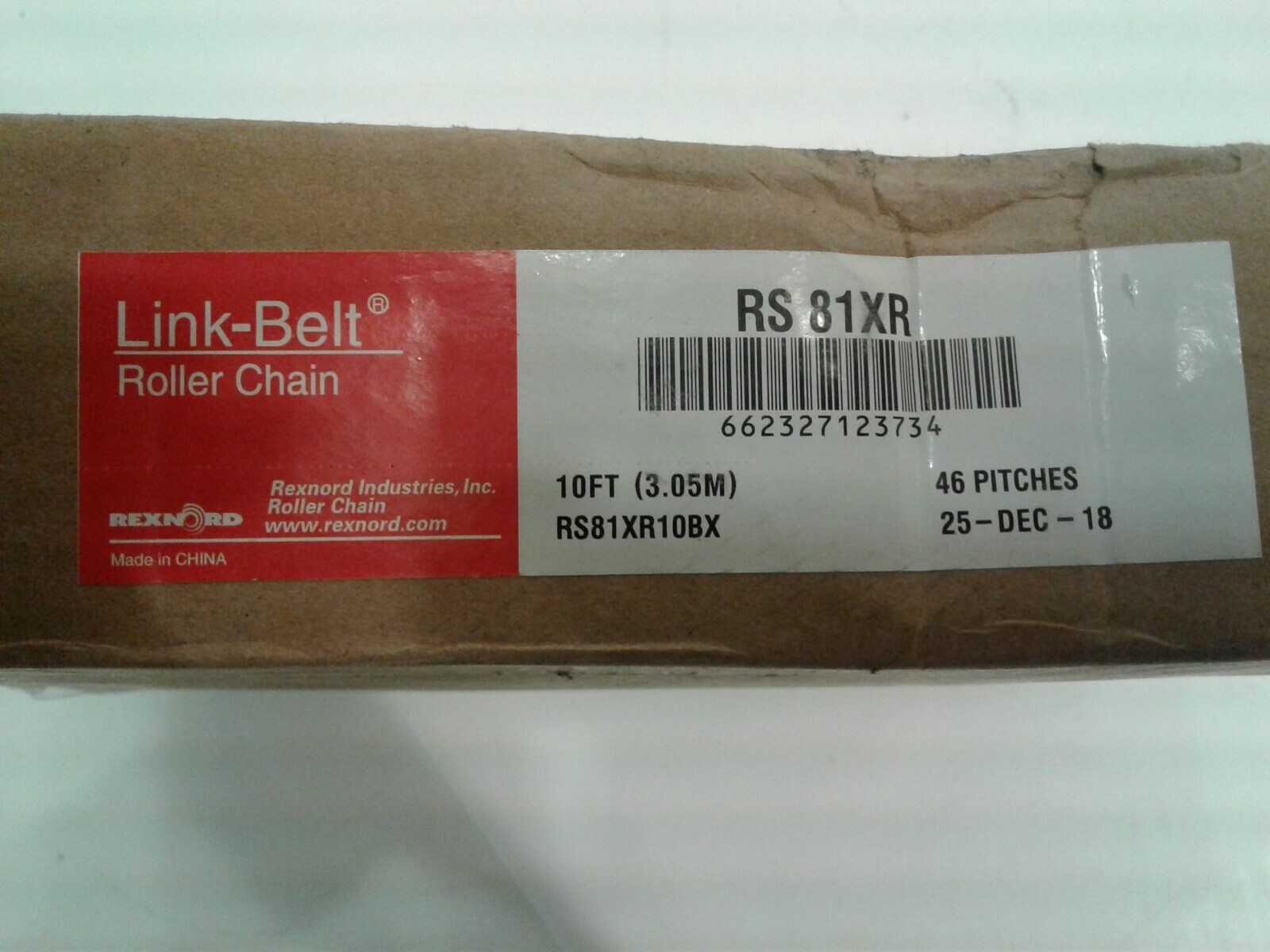 Rexnord / LINK-BELT Roller Chain – RS81XR – 10FT – 46 Pitches