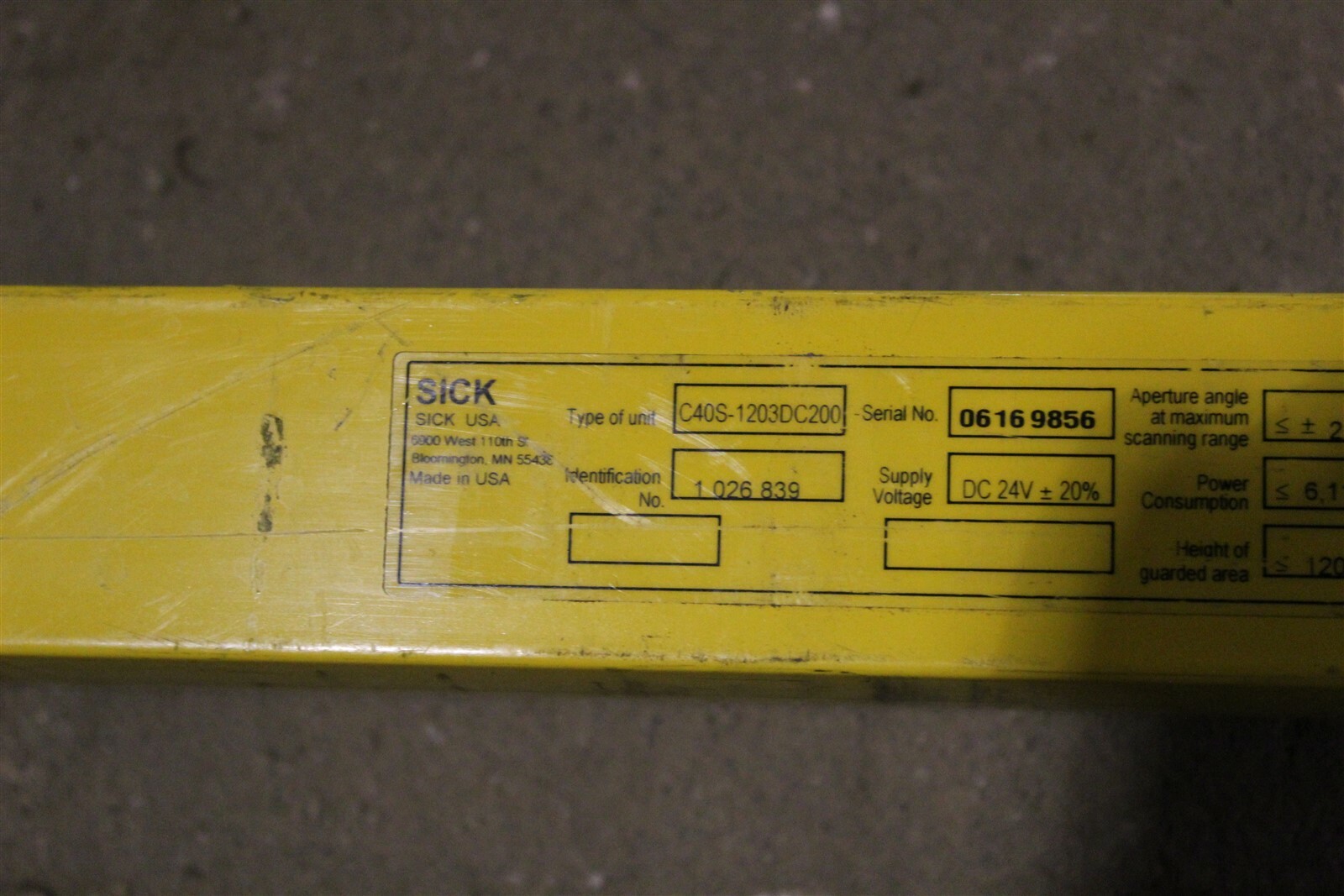 Sick C40S-1203DC200 C4000 Light Curtain Transmitter *FREE SHIPPING*