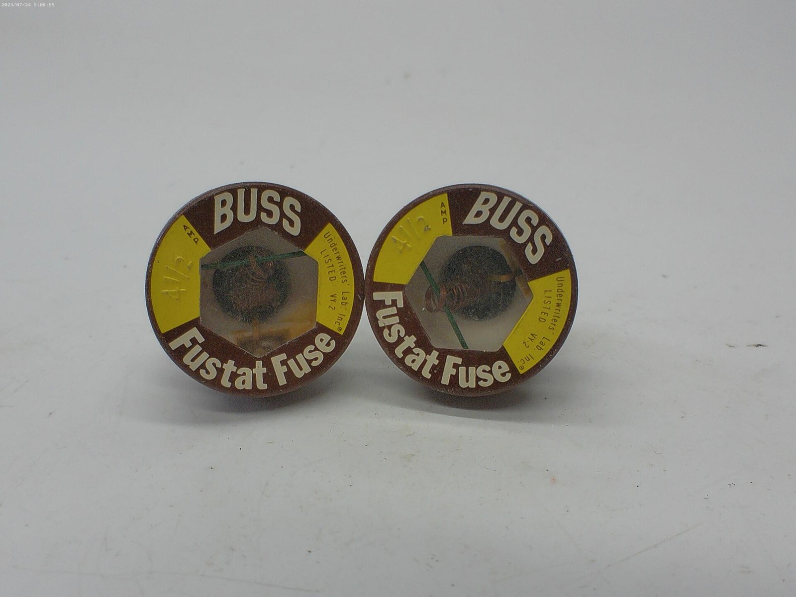 BUSSMANN TYPE D 4-1/2AMP FUSE LOT OF 2 NSNP