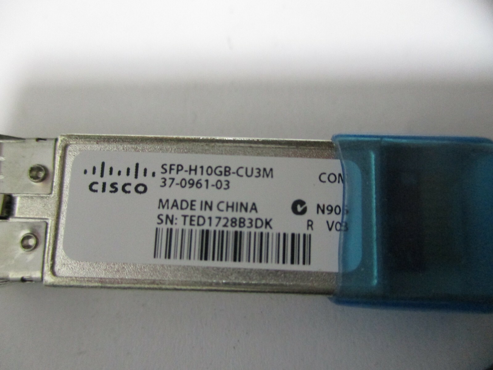 Cisco 37-0961-03 SFP-H10GB-CU3M 10GBASE-CU 10Gb SFP+ 3M Passive Cable
