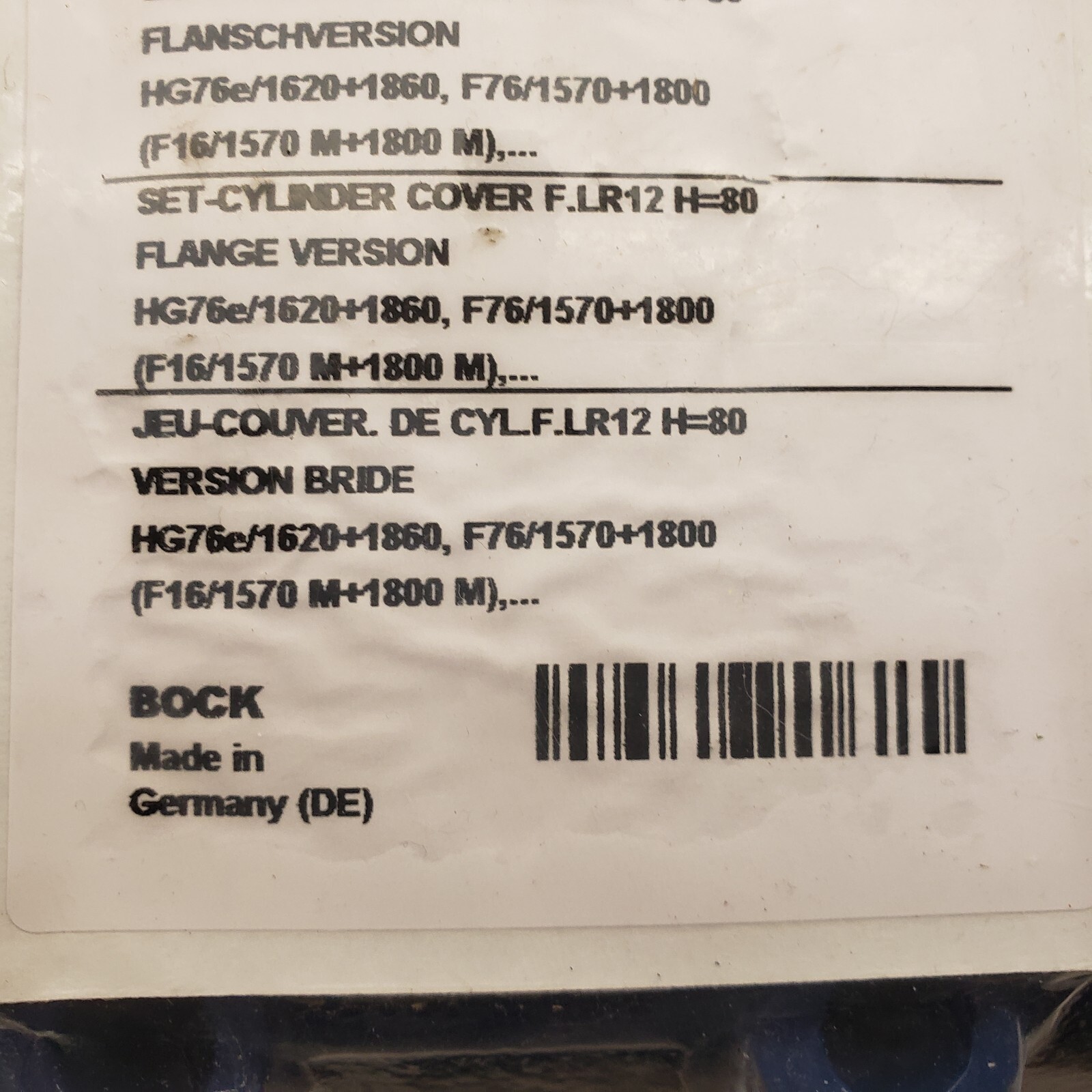 Compressor Block Head 81641 New, 51740 BOCK