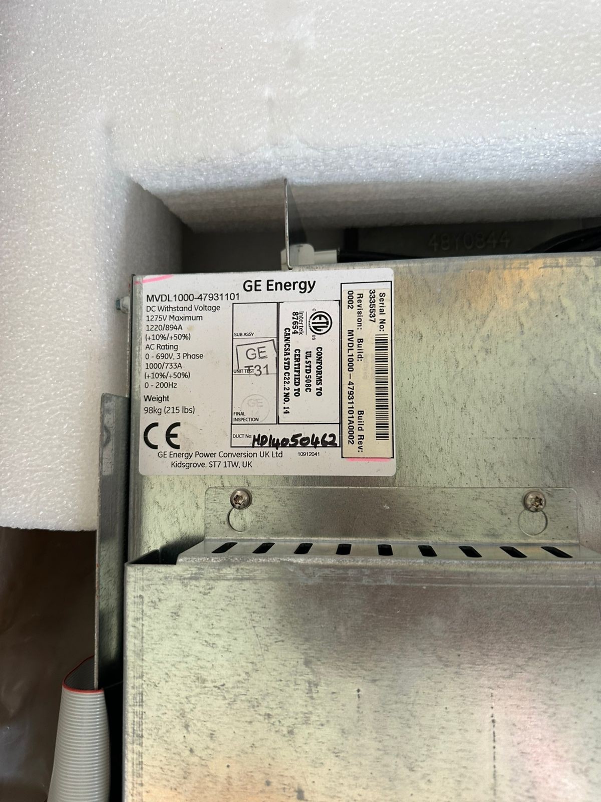 GE Energy MVDL1000-47931101 Power Conversion Module 690V 1000A Original Crate