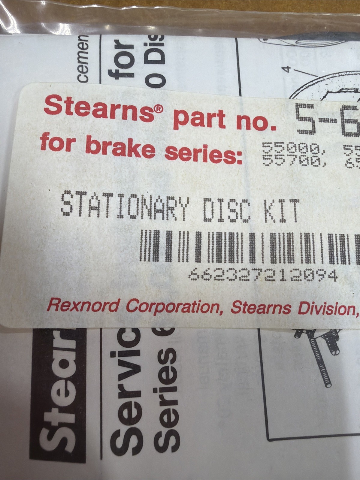 Stearns 5-66-8351-00 Stationary Disc Kit – Brake – New Old Stock